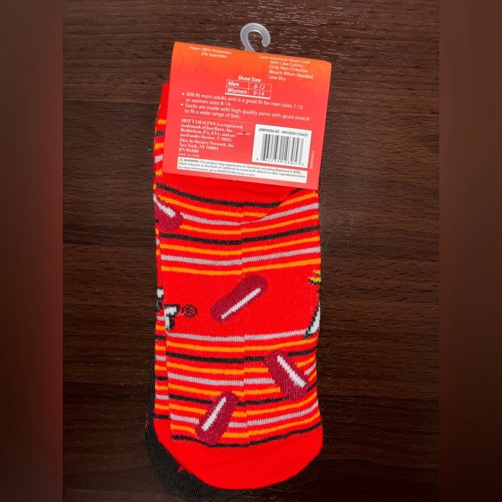 HOT TAMALES NOVELTY LOW CUT SOCKS NWT MEN’S SHOE SIZE 8-12